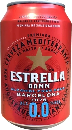 Estrella Damm 0.0 (Free Damm) Cans 24 x 330ml